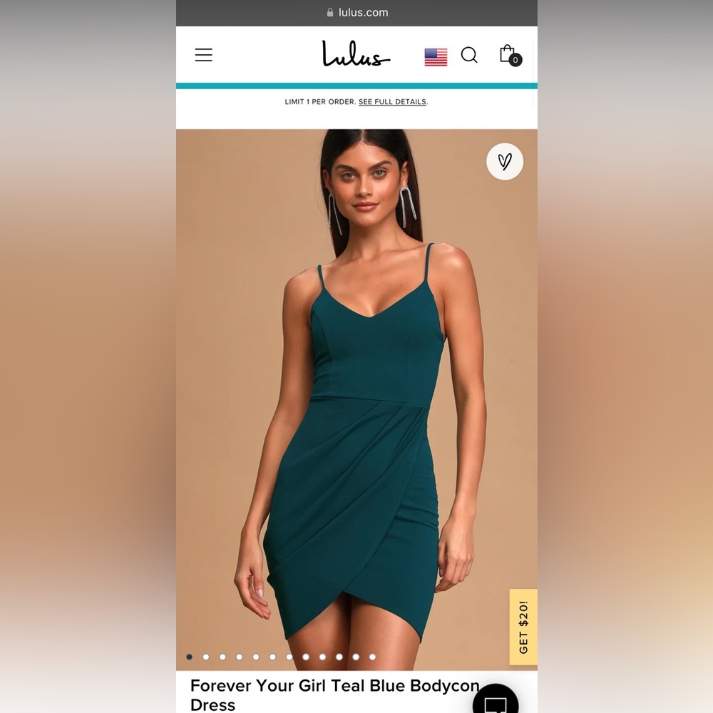 Lulu bodycon teal dress